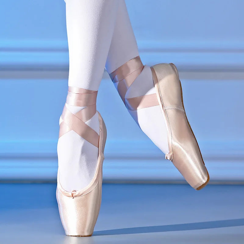 Femmes chaussures de danse de Ballet enfant et adulte chaussures de Pointe de Ballet professionnel avec rubans chaussures femme Zapatos Mujer baskets filles