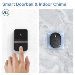 Wireless Wi-Fi Doorbell with Outdoor HD Camera, Night Vision Video Intercom, Voice Changer, Home Monitor, Security Doorbell