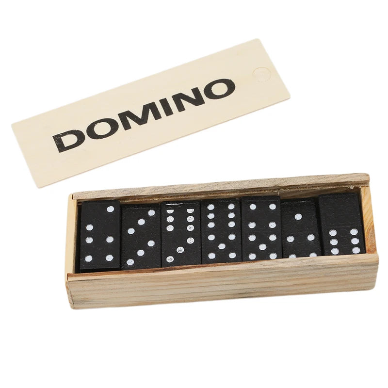 28 pièces/ensemble jeux de société dominos en bois voyage jeu de Table drôle jouets dominos enfant jouets éducatifs pour enfants cadeaux