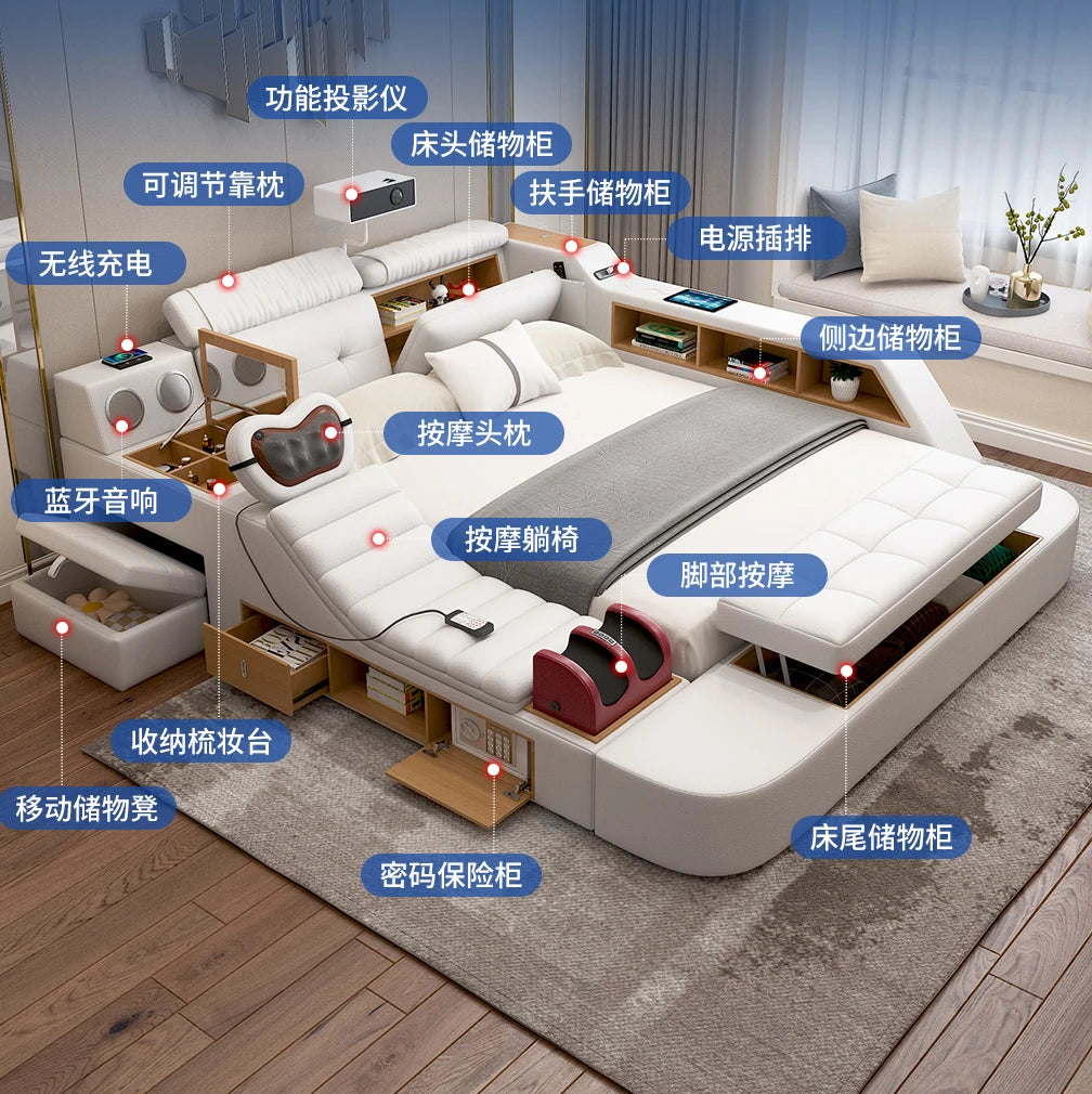 Lits minimalistes uniques lecture fantaisie King commodes de couchage lits Massage Muebles intelligents Para dortoir meubles de chambre