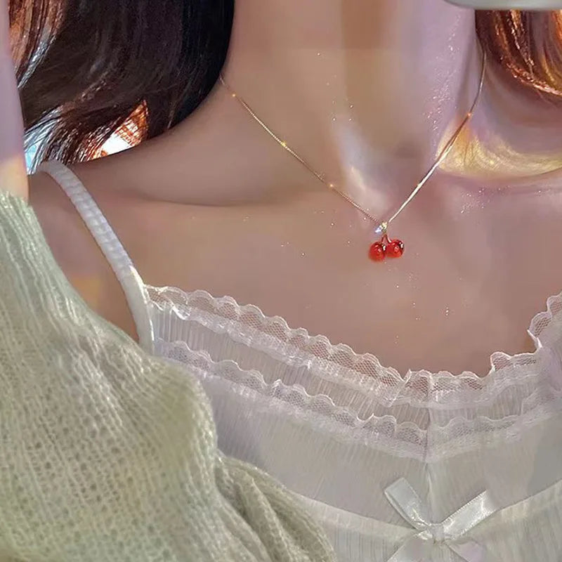 Collier de personnalité pour femme, bijoux de mariage, cadeaux d'anniversaire, vin rouge, aucun pendentif couleur or, ensemble de boucles d'oreilles, mode
