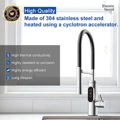 Chauffe-eau électrique 220V, robinet de cuisine, chauffage instantané sans réservoir, mélangeur chauffant coulant, affichage numérique pour sous l'évier