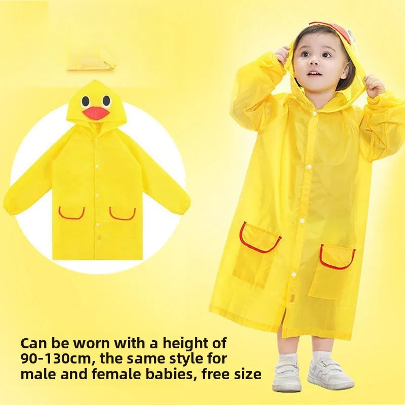 Cape de pluie de dessin animé mignon pour enfants – Poncho imperméable pour garçons/filles, maternelle et école primaire
