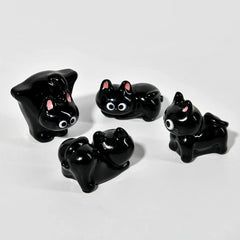 Cartoon resin cat figurine, mini kitten, tilted head, home decorations, small creative figurines for car and desk mounting