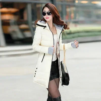 Parka épaisse en coton rembourré pour femme, veste d'hiver, manteaux, à capuche, doublure, vêtements d'extérieur, 2022