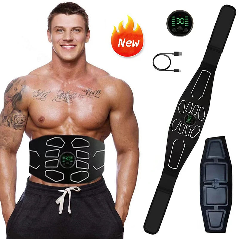 Nouveau USB stimulateur musculaire ceinture ABS formateur ceintures EMS taille abdominale ventre entraînement masseur électrique maison gymnase Fitness équipement
