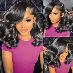 250% perruque de cheveux humains brésiliens vague lâche courte Bob perruque vague de corps 13X4 HD dentelle frontale perruque perruques de cheveux humains pour les femmes noires