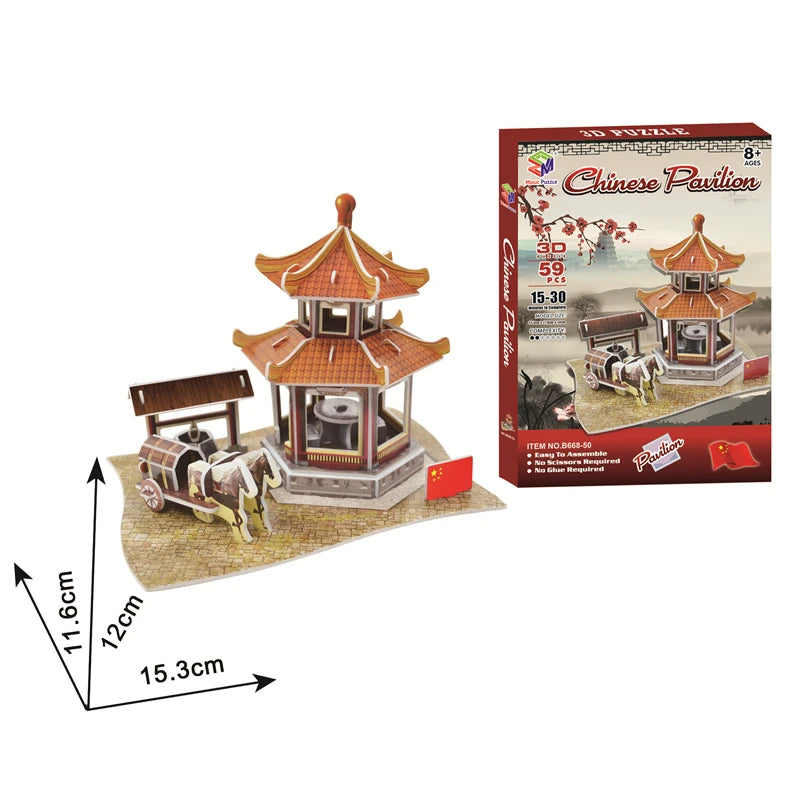 Jouets éducatifs Puzzles 3D jouets enfants développement intellectuel mondes Construction de bâtiments célèbres Puzzles 3D jouet