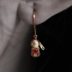 Ensemble de bijoux lapin mignon, boucles d'oreilles artisanales en or ancien mat pour femmes, bague, collier, cadeaux pour petite amie, nouveauté