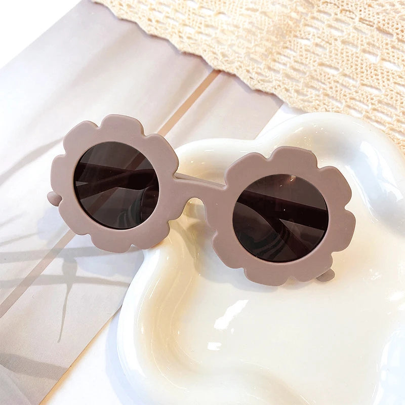 Lunettes de soleil mignonnes à fleurs pour enfants, cadre pour documents bonbons, protection UV extérieure pour garçons et filles