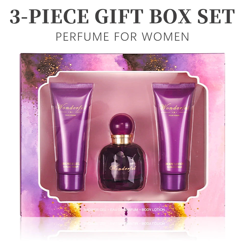 Coffret cadeau bain et corps pour femme et fille, 1,7 floz, vaporisateur d'eau de parfum 2,8 floz, gel douche 2,8 floz, gratitude Linge, parfum pour femme