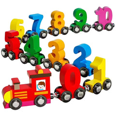 Ensemble de Train pour tout-petits, Puzzle de Train numérique magnétique, ensemble de Train en bois pour tout-petits, trains numériques, activités d'apprentissage éducatives