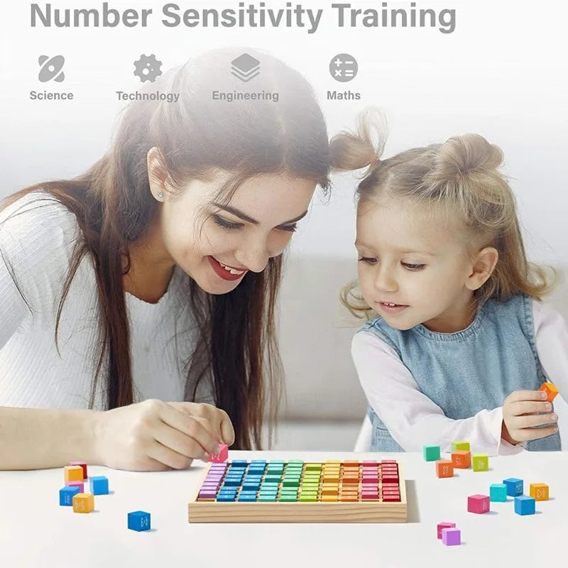 Jouets éducatifs en bois Montessori pour enfants, jouets pour bébés, Table de Multiplication 99, mathématiques préscolaires, arithmétique, outils pédagogiques, cadeau
