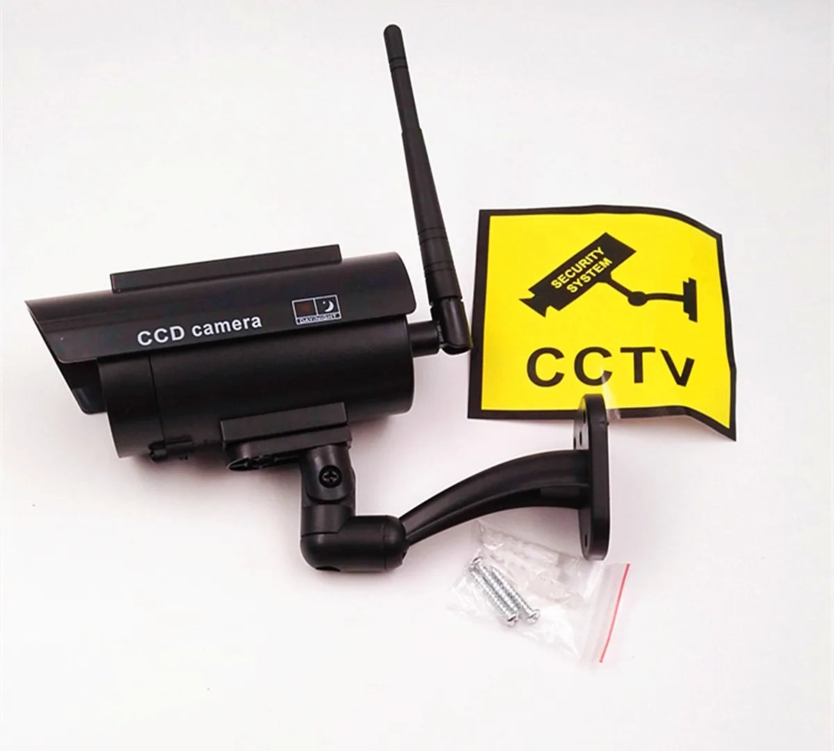 Fausse caméra factice à énergie solaire cctv sécurité wifi sans fil extérieur clignotant led vidéo surveillance caméra factice