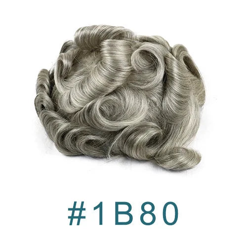 100% cheveux humains hommes toupet naissance des cheveux naturelle pleine peau Pu Base Durable mince 0.1mm hommes perruques unité de remplacement prothèse capillaire