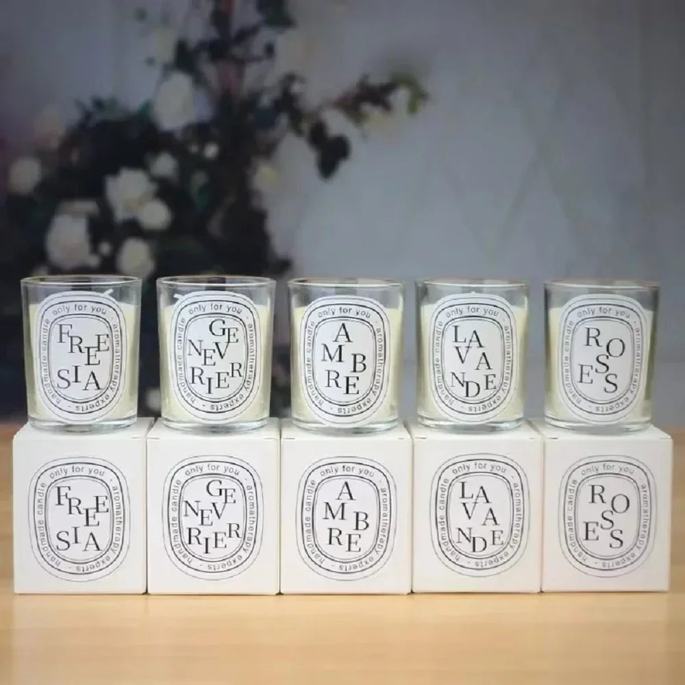 Bougies parfumées romantiques, parfum premium, haute beauté, bougies micro-feu transparentes, cadeaux pour invités de vacances, bougies parfumées