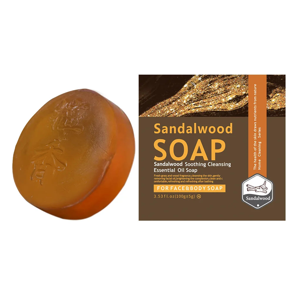 Savon blanchissant fait à la main, soins pour la peau, nettoyage en profondeur, hydratant, huile essentielle, savon doux, éclaircit la peau, savon au bois de santal