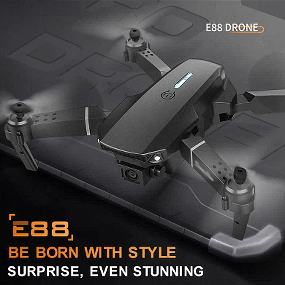 E88 4K Professional Drone, Wide-Angle HD Camera, WiFi FPV, Altitude Hold, Foldable RC Quadrotor Helicopter, Children's Toys (Camera Not Included)