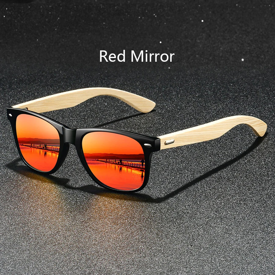 16 pièces mode bambou bois Vintage carré lunettes de soleil en bois hommes femmes marque de luxe concepteur lunettes de soleil conduite pêche UV400