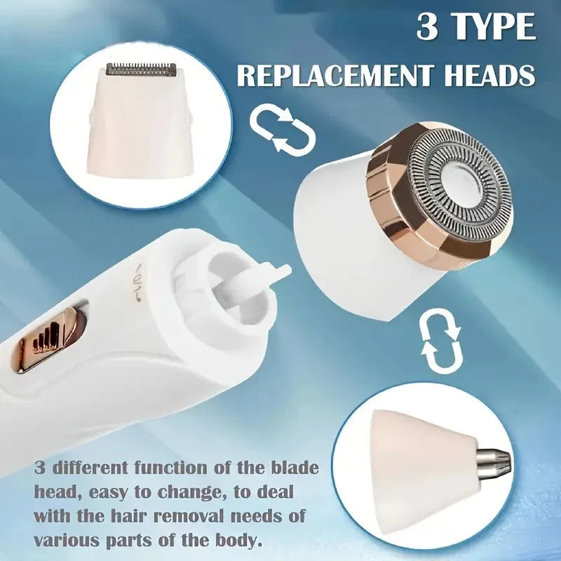 Electric razor for women, feminine razor, bikini trimmer, ladies' body razors, underarm and leg shavers, portable painless epilator