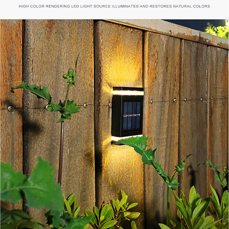 Lampe murale solaire extérieure étanche à énergie solaire éclairage haut/bas pour jardin cour décoration extérieure de la maison IP65 lumière de chemin solaire