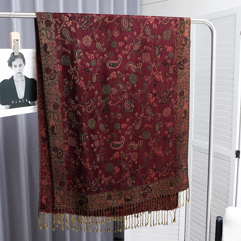 Foulard Paisley impressions Design Hijabs Pour Femme Cachemire Pashmina Chale Dame enveloppe Chaud Hiver Foulards Femme