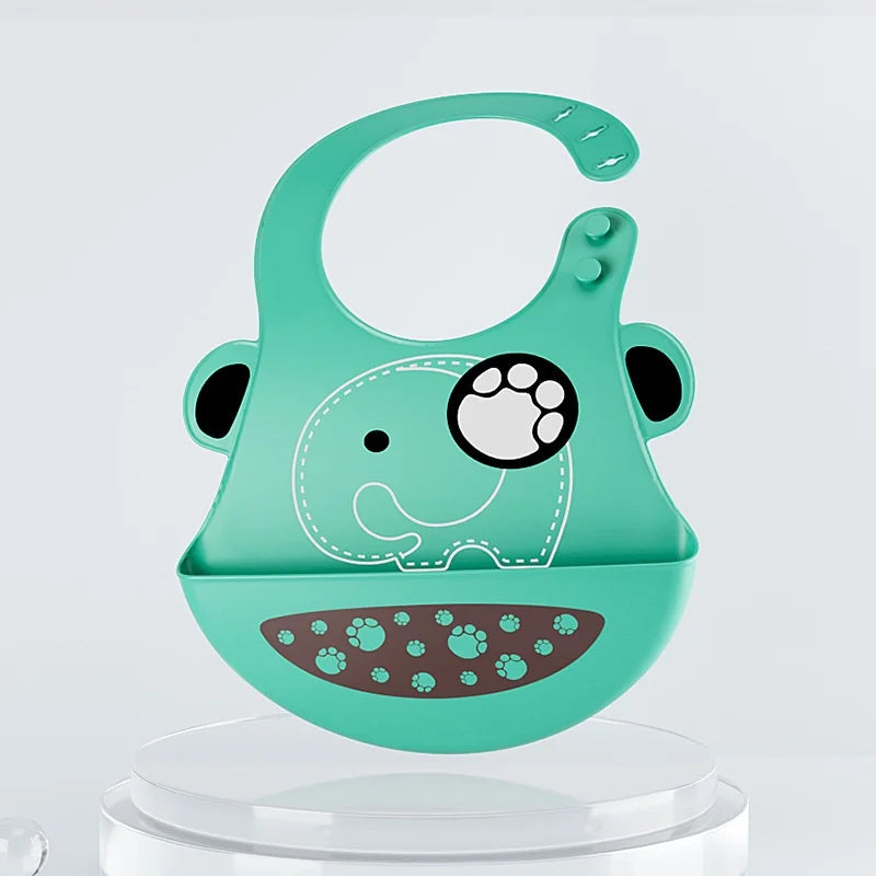 Bavoir tridimensionnel bébé éléphant girafe singe bavoir en silicone imperméable