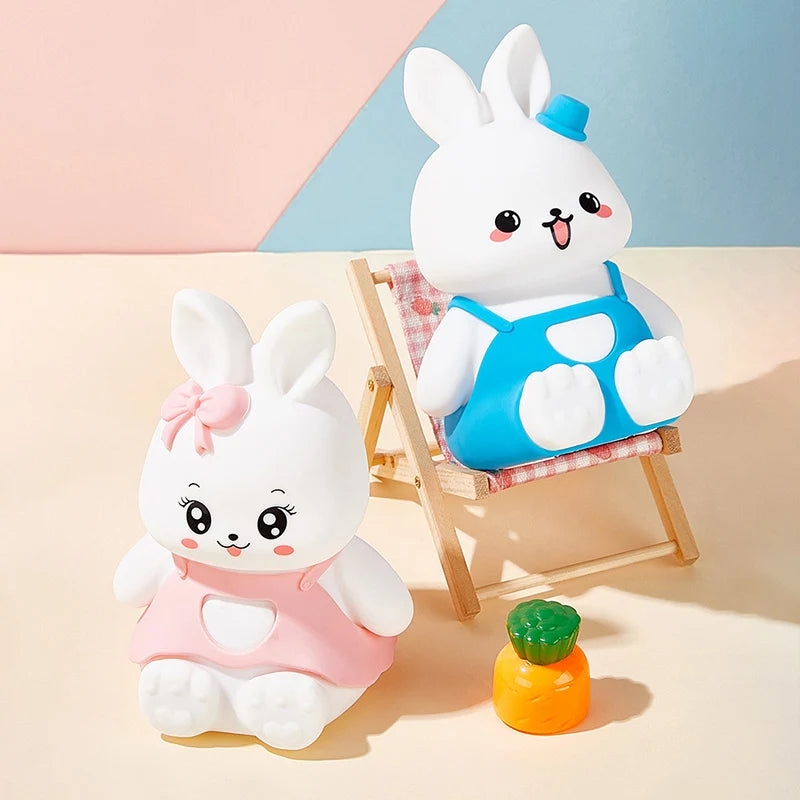 Veilleuses mignonnes pour enfants, 5 couleurs changeantes, lampe LED en forme de lapin en Silicone avec batterie, pour pépinière, enfants, bébé, Camping, décoration de maison