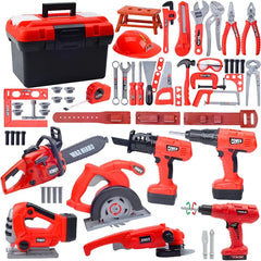 Kit de boîte à outils pour enfants, jouets éducatifs, outils de réparation de Simulation, perceuse, jeu en plastique, apprentissage, ingénierie, Puzzle, jouets cadeaux pour garçon
