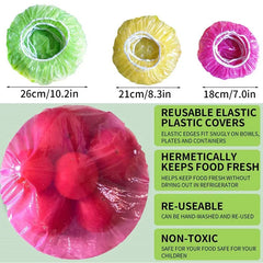 Couvercles alimentaires élastiques réutilisables, 60 pièces, emballage en plastique, couvercles alimentaires pour bols à fruits, tasses, bouchons de stockage de cuisine, sacs économiseurs pour conserver la fraîcheur