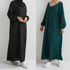 Women's Pop Eid Muslim Abaya Ramadan Moroccan Arabic Pockets Long Floral Dress Dubai Caftan Islamic Abayas Zippers Casual Dresses