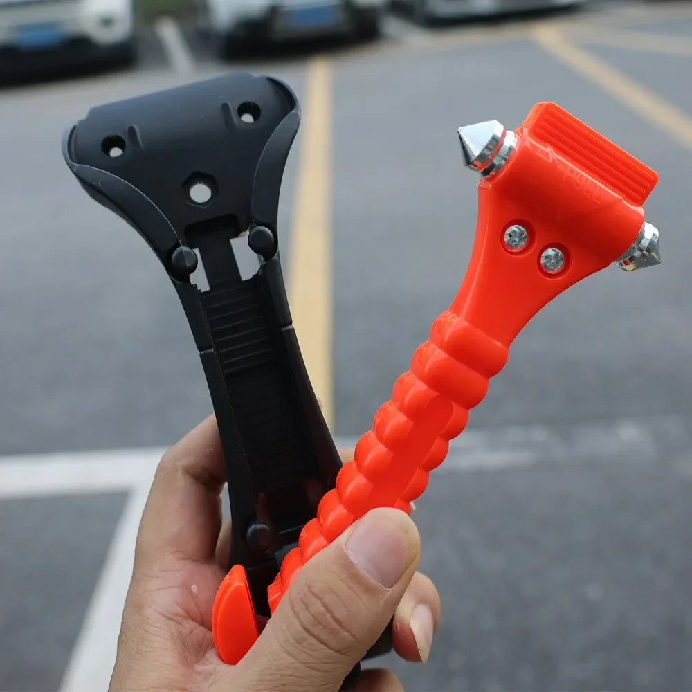 Marteau d'évacuation d'urgence 2 en 1, marteau de sécurité en acier au carbone de haute dureté, coupe-ceinture de sécurité pour camion automobile et Bus