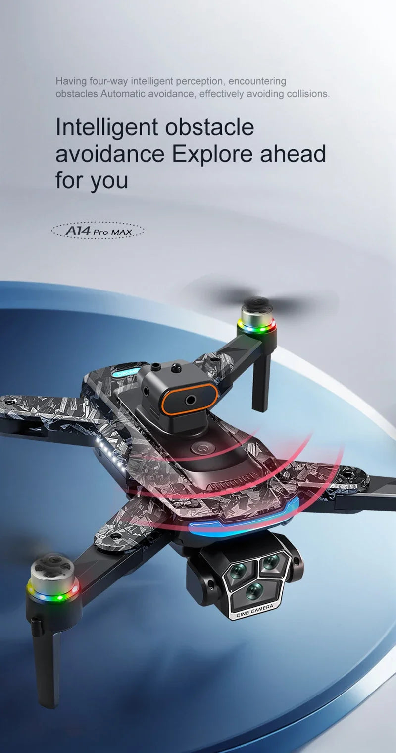 Xiaomi A14 ProMax Drone, Brushless Motor, 8K HD, Three Cameras, GPS, Optical Flow, Obstacle Avoidance, Foldable Quadcopter Drone Toy