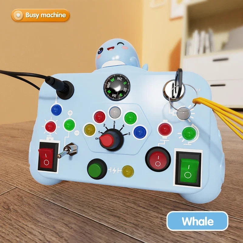 Planche occupée, interrupteur de lumières Led, jouets sensoriels Montessori, Puzzle électrique Portable, jouet éducatif précoce, cadeau pour enfants en bas âge