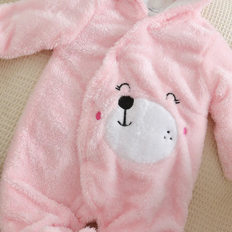 Vêtements d'escalade en peluche pour bébé de 0 à 2 ans, chauds et épais, en coton, avec chien et lapin, dessin animé, nouvelle collection automne et hiver
