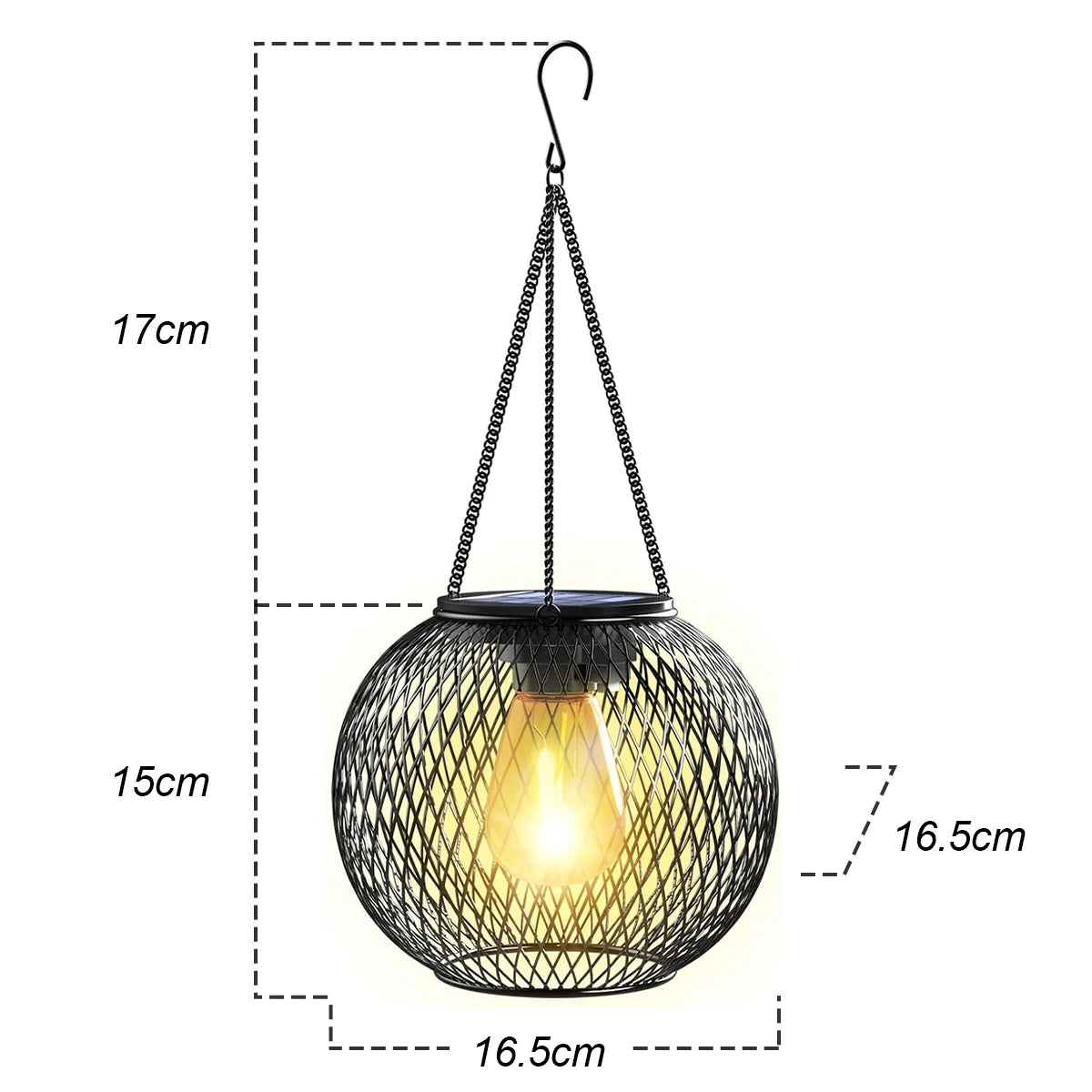 Solar LED Outdoor Light, Waterproof, 3000k, Auto On/Off, Induction, Decorative Outdoor Hanging Light, Festival Light