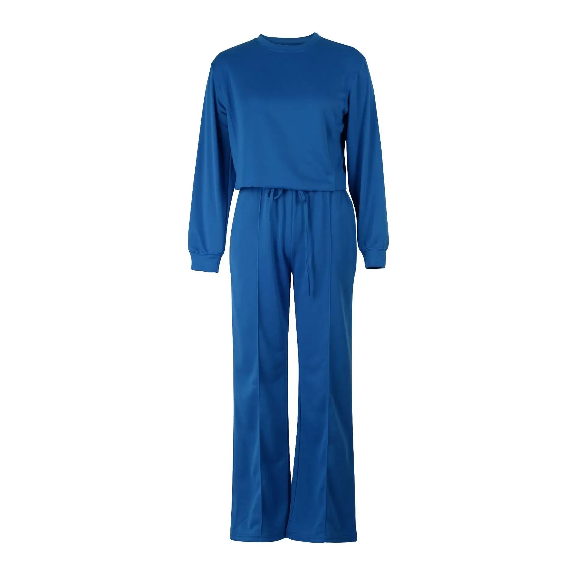 Ensemble de vêtements pour femmes, pull + pantalon, 2 pièces, costumes d'hiver épais et chauds, couleur unie, survêtement décontracté
