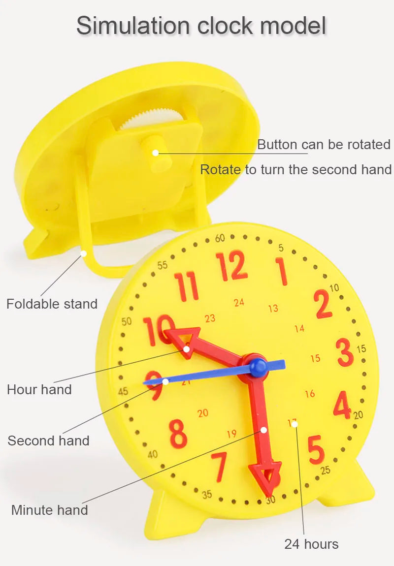 Horloge Montessori pour enfants, jouets éducatifs, heure, Minute, seconde Cognition, Puzzle assorti, outils pédagogiques précoces pour enfants d'âge préscolaire