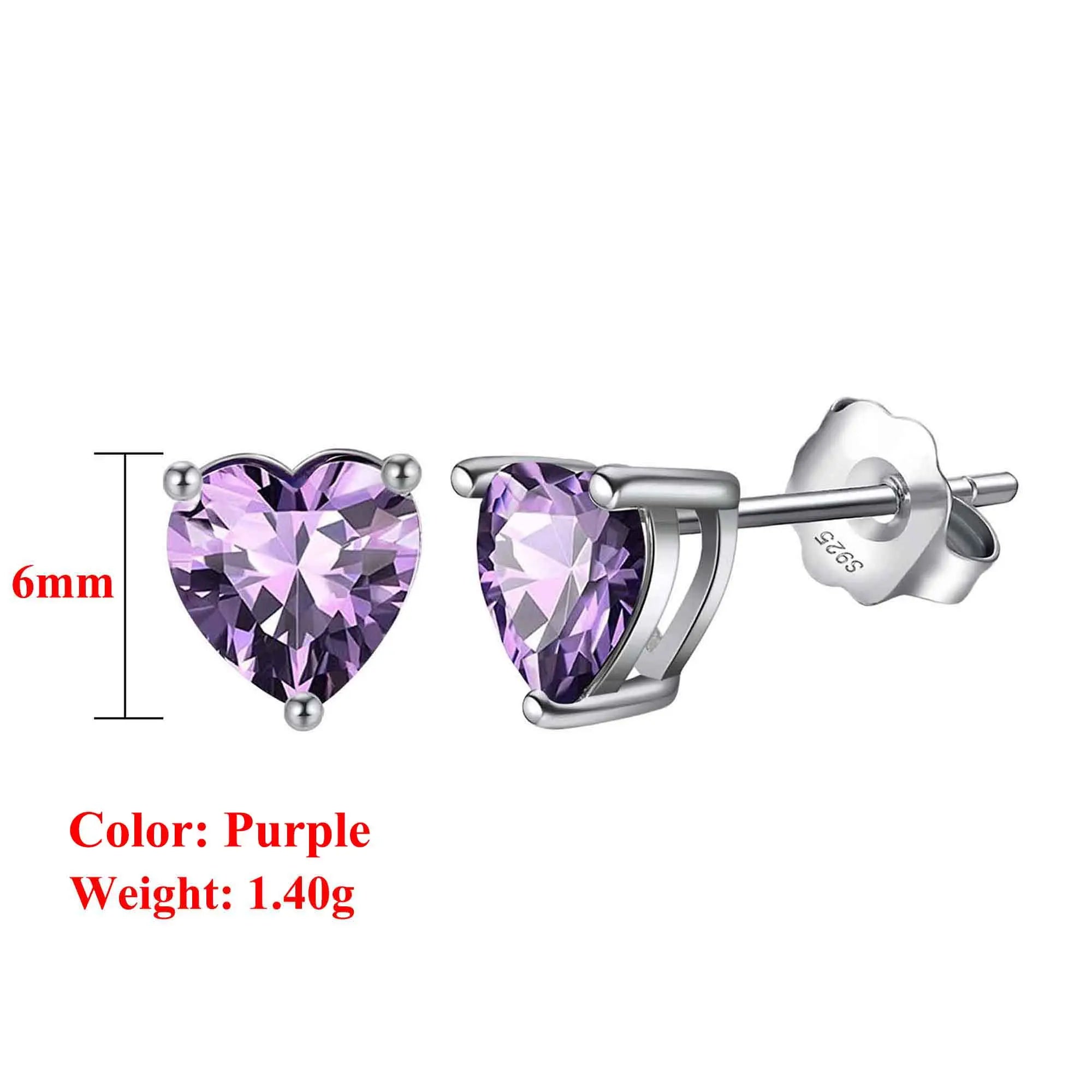 Effie Queen 925 boucles d'oreilles en argent Sterling pierre de naissance pour femmes AAA Zircon cubique 12 couleurs boucles d'oreilles mode fille bijoux SE84
