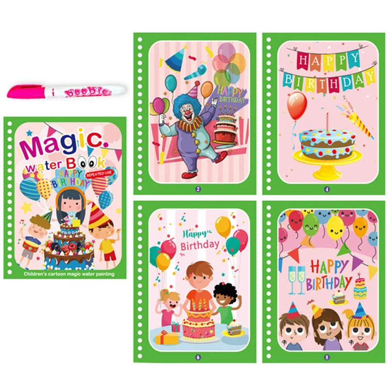Jouets d'éducation précoce pour enfants, livre magique avec stylo, dessin à l'eau, jouets Montessori, livre de coloriage réutilisable, livre de dessin magique