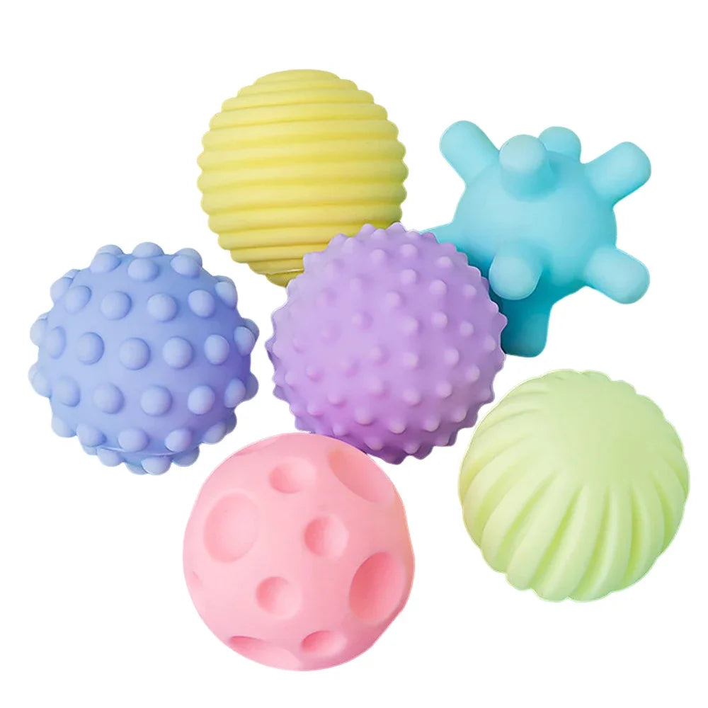 Boules texturées pour bébé, jeu sensoriel, activité de 6 à 12 mois, balle multi-doux, jouets de douche Montessori pour enfants, meilleur cadeau, 6 pièces