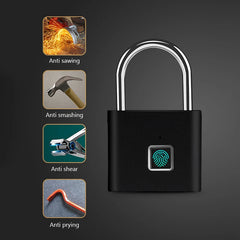 Serrure biométrique à empreintes digitales, noire, Intelligence, sans clé, pour armoire, tiroir intelligent, antivol, porte longue durée de veille