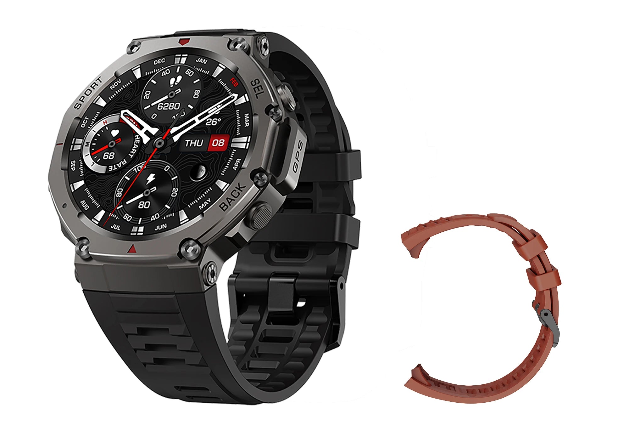 Montre intelligente pour t-rex 3 GPS Smartwatch AMOLED écran tactile 5ATM boussole extérieure moniteur de Sport de Fitness intelligent montre pour hommes pourXiaomi