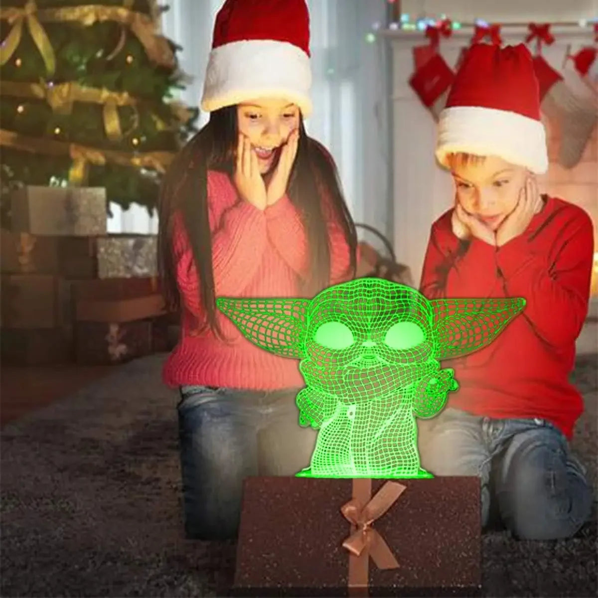 Veilleuse 3D pour enfants, lumière pour bébé, décoration de chambre, Charge USB, lampe d'illusion 3D avec télécommande de synchronisation, cadeau de noël et d'anniversaire