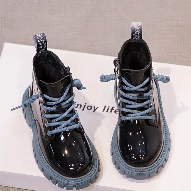Bottes de neige imperméables pour enfants, style britannique, bottes de rinçage pour enfants, bottes chaudes pour garçons et filles, mode automne et hiver, 3 à 15 ans