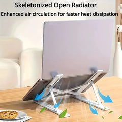 Support pour ordinateur portable, sept niveaux réglables, support pliable pour tablette de rehaussement et de refroidissement pour ordinateur portable