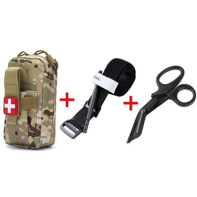 Trousse de premiers secours professionnelle, garrot de sauvetage médical, pochette EDC, outil de survie Molle pour Camping en plein air randonnée d'urgence