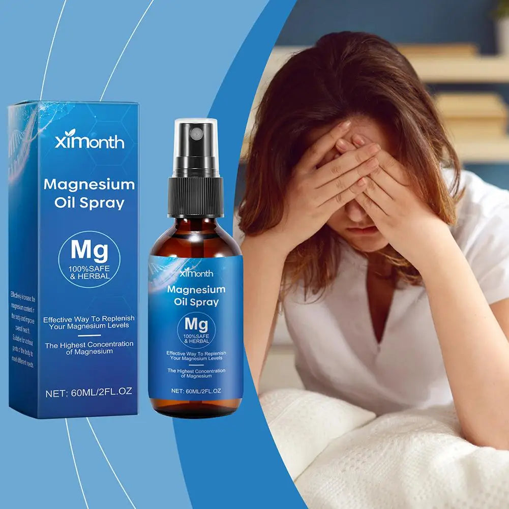 Spray d'huile essentielle de magnésium 5X, adoucit et lisse la peau pour le dominisme et un meilleur sommeil pour tous les âges