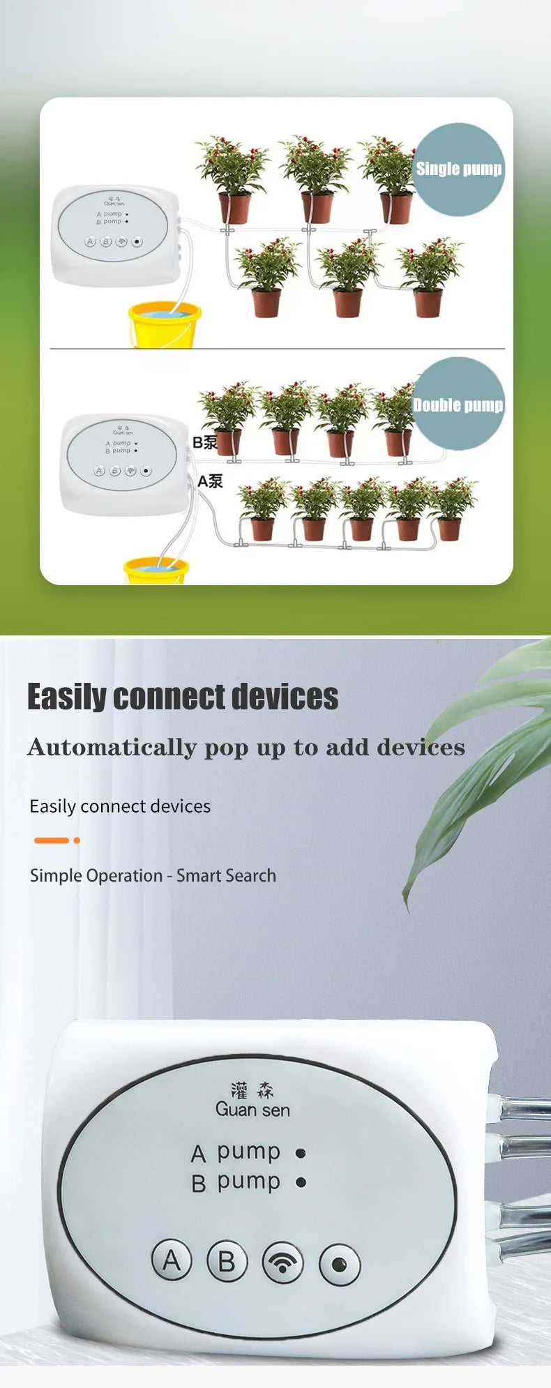 WiFi Smart Garden Irrigation Controller, Automatic Drip Irrigation System Kit for Plants, Mobile Phone Control, Watering Timer Device