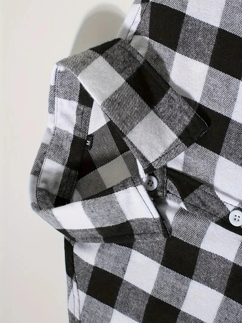 Chemises pour hommes simple boutonnage classique Plaid intelligent décontracté chemise en flanelle à manches longues poitrine deux poches conception printemps automne hommes hauts